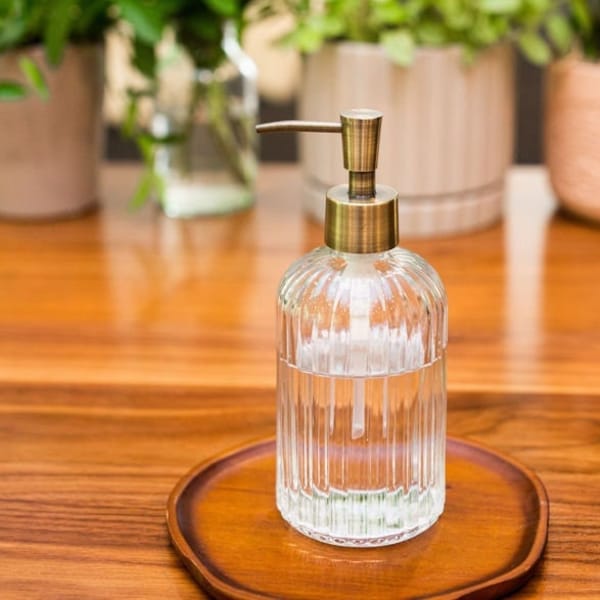 Soap Dispensers | Fluted Glass Vintage Nouveau Soap Dispenser