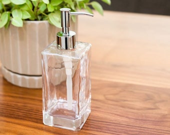 Sink Soap Dispenser | Casa Glass Soap Dispenser with Metal Pump (your choice of finishes)