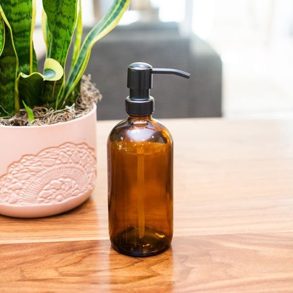 Soap Dispenser | Amber Market Glass Apothecary Style Soap Dispenser