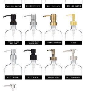 Soap Dispenser | Small Clear Recycled Glass Soap Dispenser w/ Metal Pump image 6