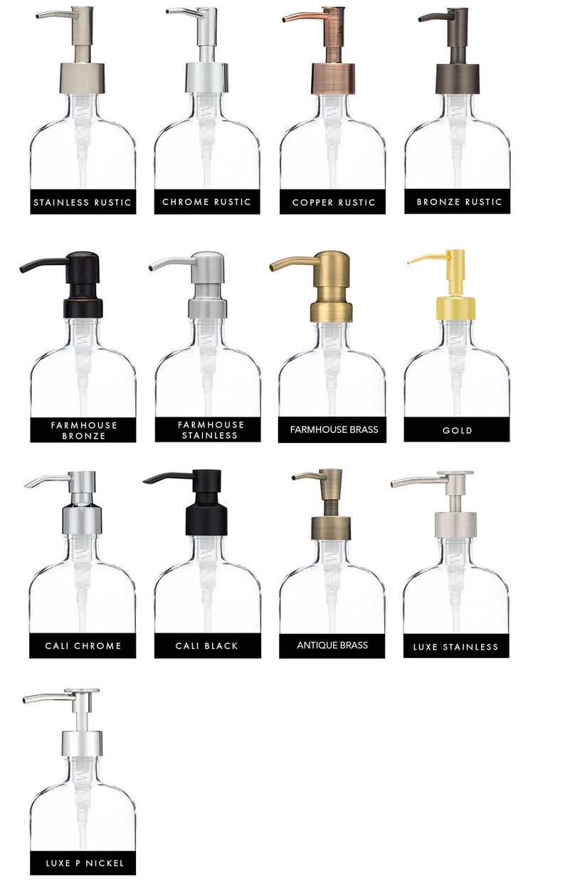 Soap Dispenser | Small Clear Recycled Glass Soap Dispenser w/ Metal Pump image 6
