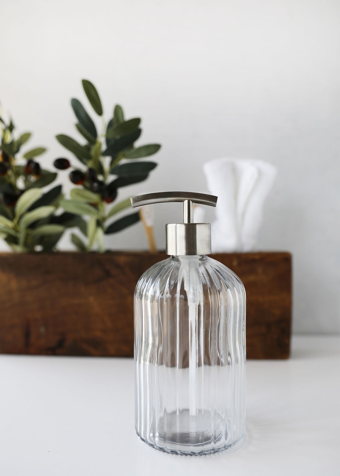 Soap Dispensers Fluted Glass Vintage Nouveau Soap Dispenser Etsy