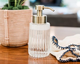 Flora Fluted Foaming Glass Soap Dispenser