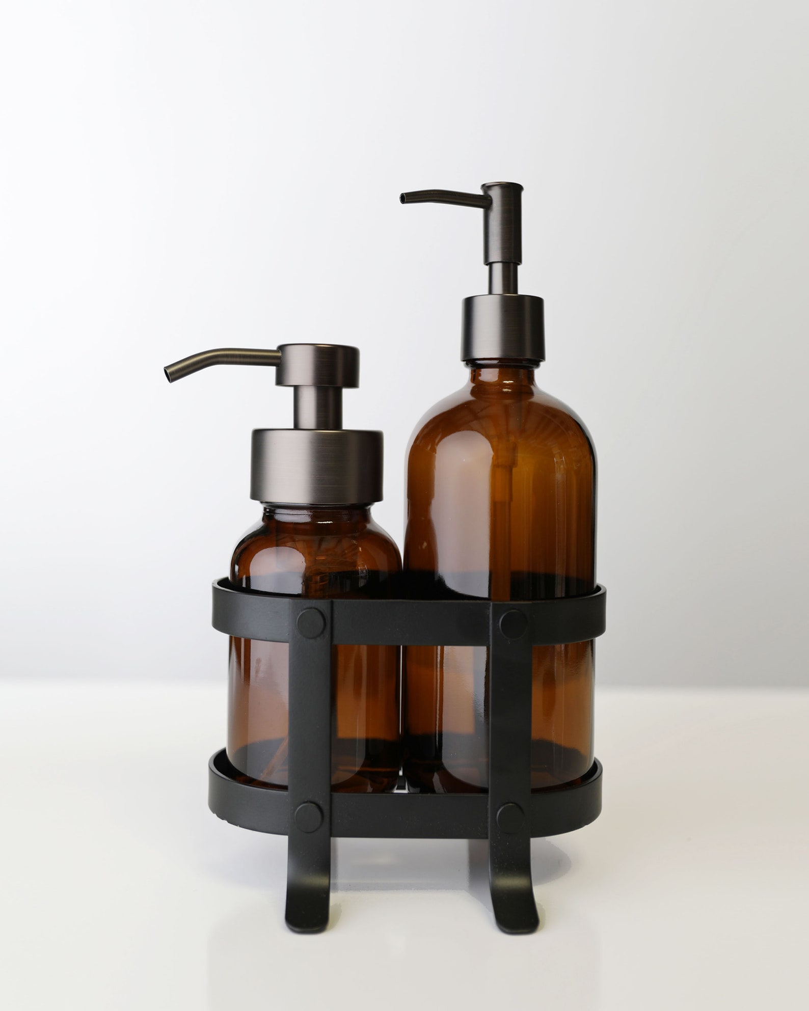 Foaming Soap Nonfoaming Soap Dispenser Set With Black Caddy Etsy