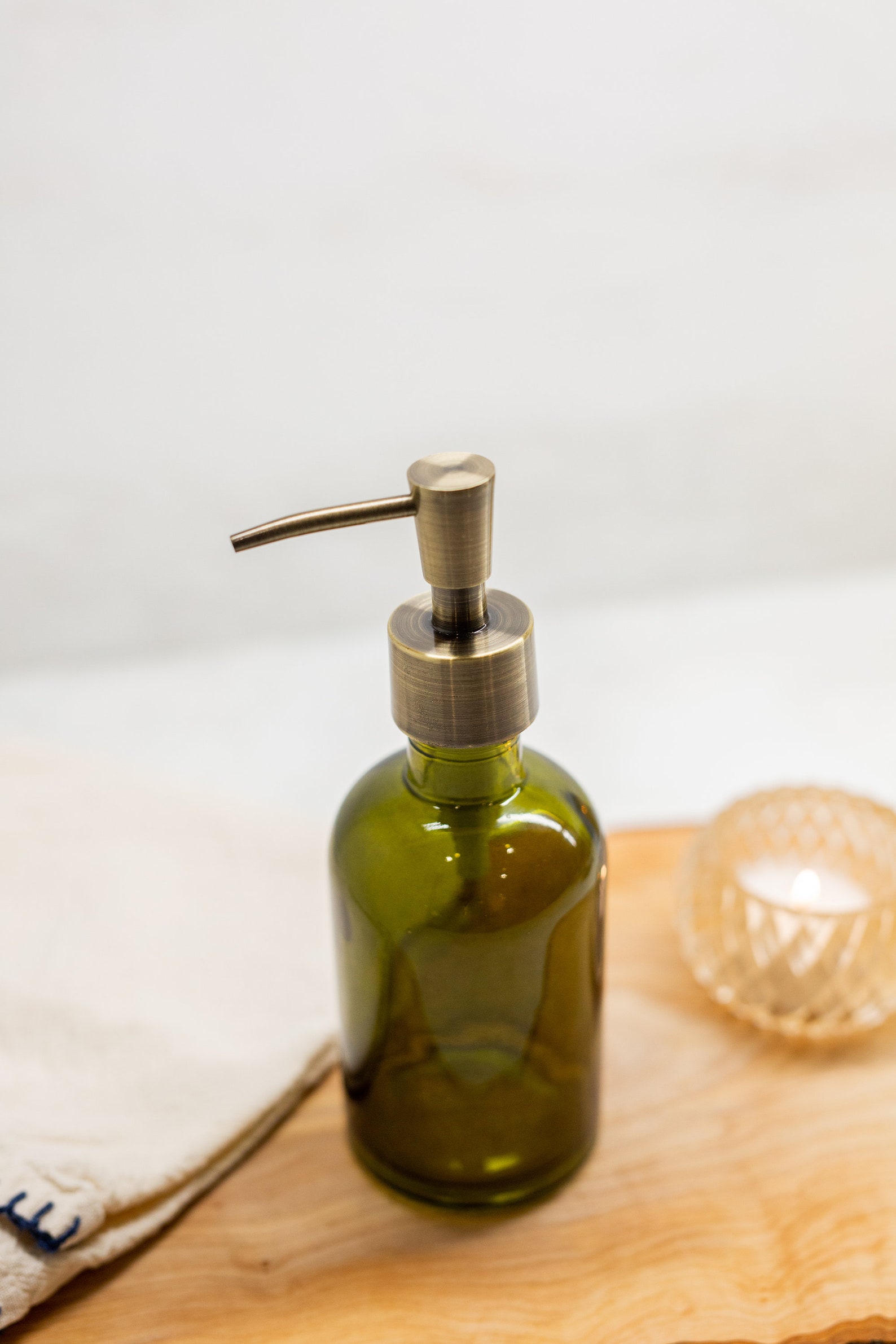 Soap Dispensers Forest Green Glass Lotion Soap Dispenser Etsy