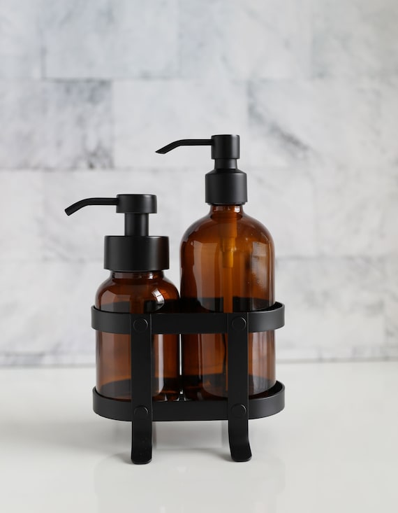 Foaming Soap Non foaming Soap Dispenser Set With Black Caddy