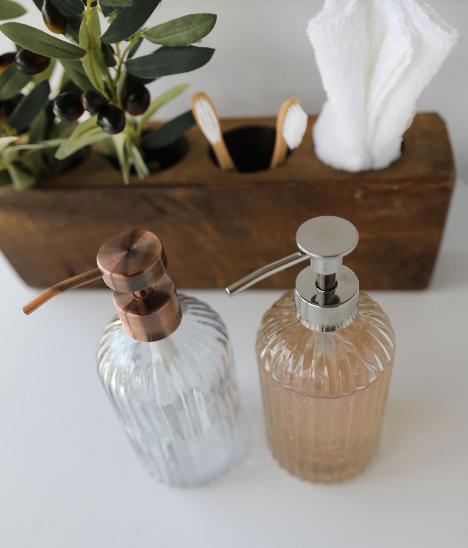 Soap Dispensers Fluted Glass Vintage Nouveau Soap Dispenser Etsy