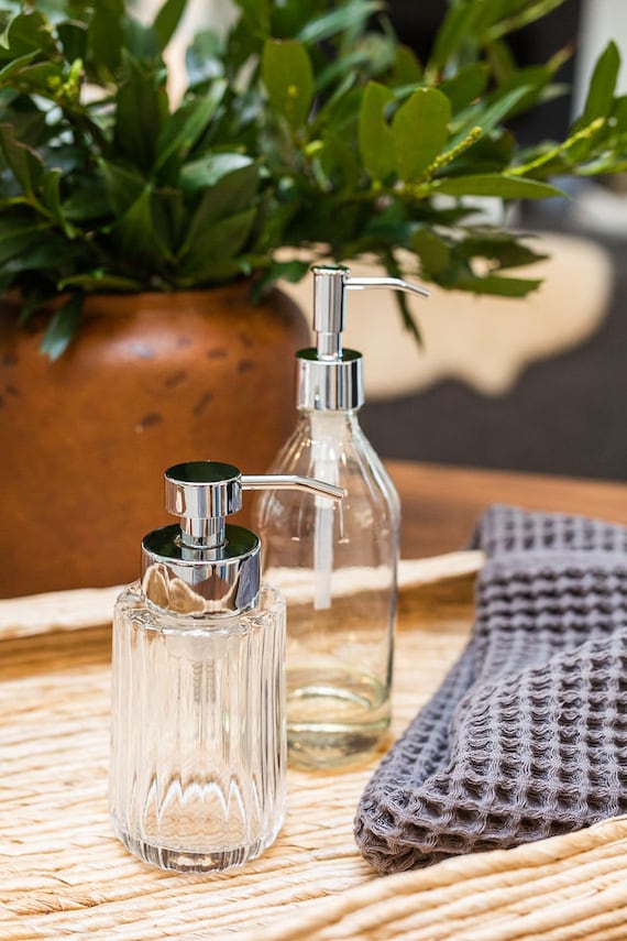 Flora Fluted Foaming Glass Soap Dispenser 