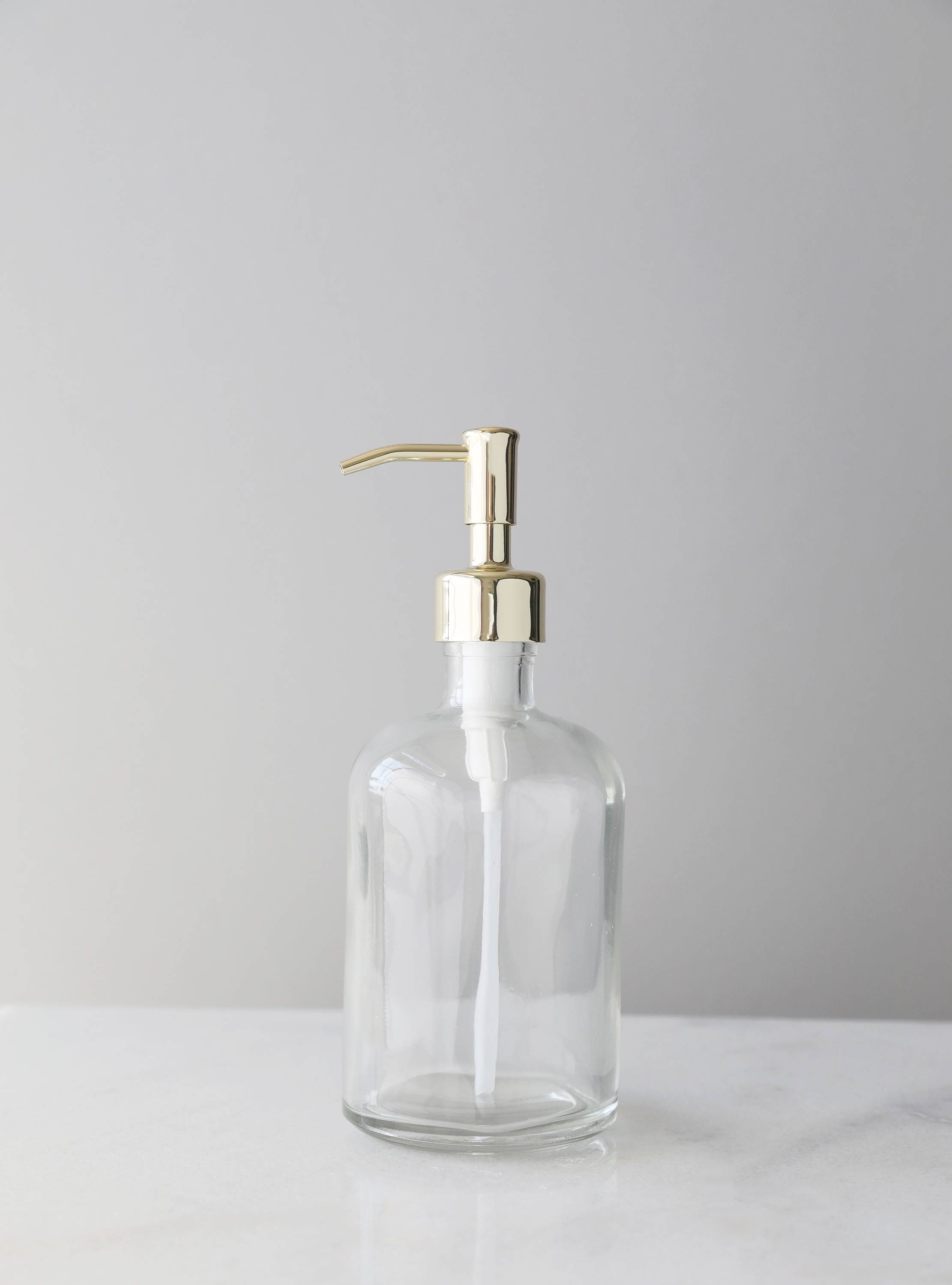 Recycled Glass Soap Dispenser with Shiny Gold Metal Soap Pump Etsy