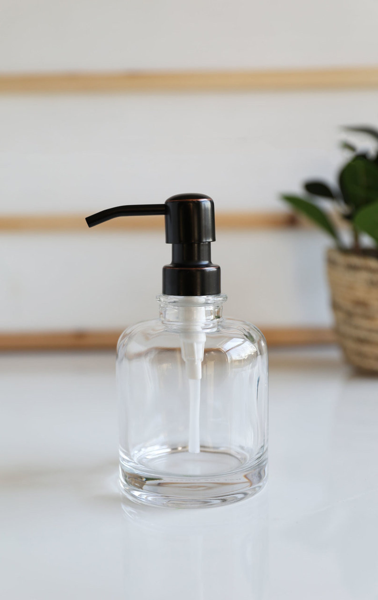 Derby Glass Soap Dispenser - Farmhouse Brass