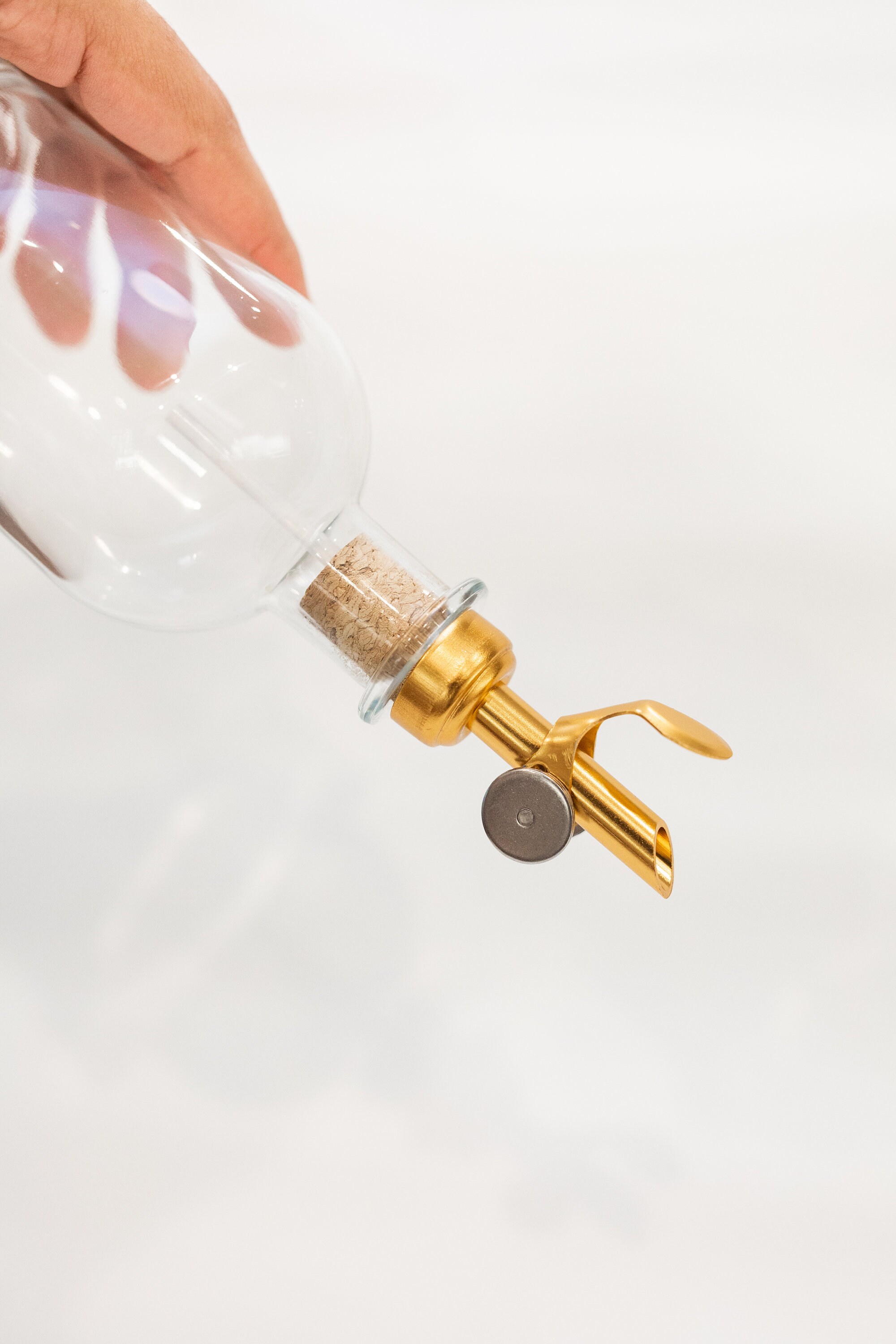 Gold Cooking Oil and Vinegar Dispenser with Metal Pour Spout Perfect