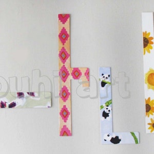Custom Wall Name Letters nursery children's name kid's room letters armenian name unique room letters foreign language letters child bedroom image 2