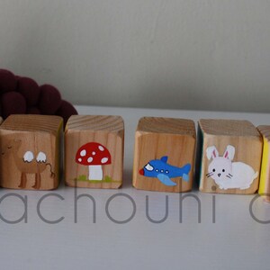 SIX Armenian Name Blocks personalized set of alphabet blocks armenian letters wooden blocks custom children's toy kids art gift nursery toy