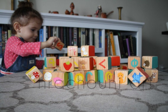 Armenian Alphabet Wood Blocks Toy Gift Letter Blocks Learning Toy