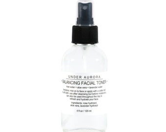 Balancing Facial Toner - Face spray, spritz, alcohol-free, rose water, aloe, lavender water
