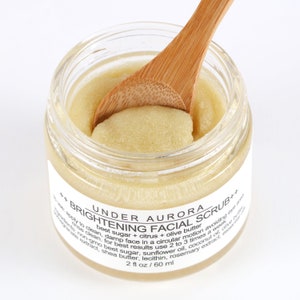Brightening Facial Scrub - beet sugar, citrus, olive butter, fine grain sugar face exfoliant