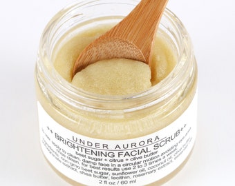 Brightening Facial Scrub - beet sugar, citrus, olive butter, fine grain sugar face exfoliant