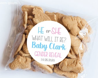 He or She What Will it Be Stickers, Gender Reveal Labels, Thank You Stickers, Baby Shower Labels, Boy or Girl, What will you be