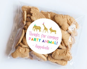 Party Animal Gold Stickers, Wild One, Safari Animals Theme, Wild One Party, Party Animal, Zoo Animal Tag, Party Favors, Wild Animals