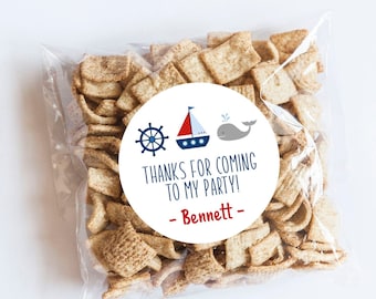 Nautical Theme Stickers, First Birthday, Thank You Stickers, Nautical Favors, Baby Shower, Nautical Labels, Cookie Labels, Boat, Anchor