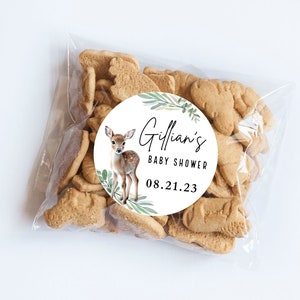 Deer Baby Shower Stickers, Woodland Theme, Woodland Party, Favors, Tags, Deer Favors, Woodland Birthday, Custom, Personalized, Deer Theme