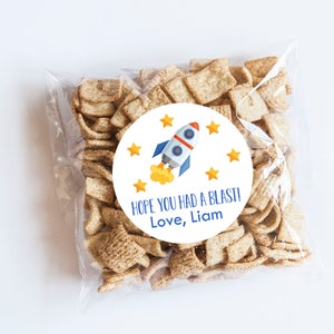 Stickers fusées, Étoiles, Stickers spatiaux, Anniversaire dans l'espace extra-atmosphérique, Fusées, Étiquettes de sacs cadeaux, Étiquettes Anniversaire, J'ai passé une super soirée, Thème Fusée