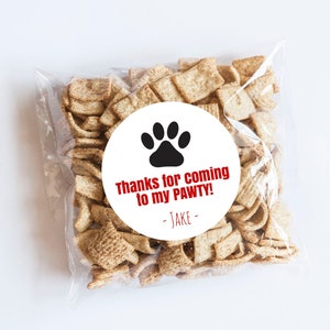 Paw Print Stickers, Paw Labels, Dog Party, Puppy Birthday, Paw Print Labels, First Birthday, Dog Birthday, Puppy Theme, Dog Favors