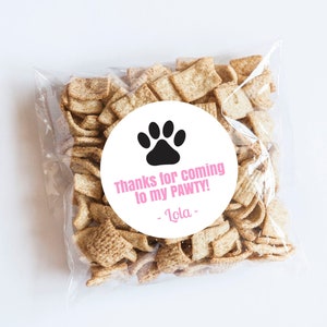 Paw Print Pink Stickers, Girl Dog, Paw Labels, Dog Party, Puppy Birthday, Paw Print Labels, First Birthday, Dog Birthday, Puppy Theme, Favor