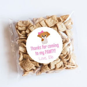 Girl Puppy Stickers, Puppy Birthday, Dog Theme, Dog Party, Goodie Bag Labels, First Birthday, Dog Theme Birthday, Thank You Stickers, Dog