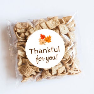 Stickers dankbaar voor jou, Thanksgiving-labels, bladstickers, Thanksgiving-thema, bakstickers, Thanksgiving-tags, gunsten, herfstfeest