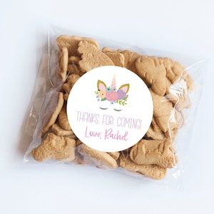 Eenhoorn Bedankt Stickers, Eerste Verjaardag, Eenhoorn Thema, Goud en Roze, Eenhoorn Etiketten, Baby Douche Stickers, Envelopafdichtingen, Feest