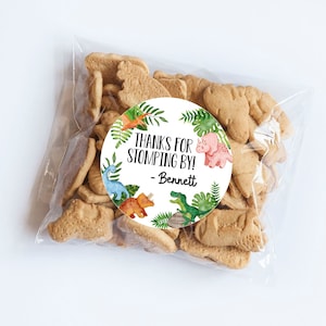 Pegatinas de acuarela de cumpleaños de dinosaurio, tema de dinosaurio, pisando fuerte, etiquetas de dinosaurio, primer cumpleaños, favores de fiesta, dinosaurio verde, etiqueta de Dino