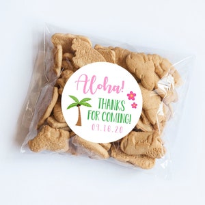 Aloha Stickers, Summer Birthday, Tropical Theme, Hawaiian Party, Aloha Stickers, Girl Birthday, Palm Tree Labels, Envelope Seals, Favors
