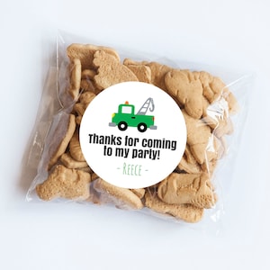 Tow Truck Stickers, Truck Stickers, Tow Truck Birthday, Green Truck, Goodie Bag Labels, Truck Party, Transportation Labels, Birthday