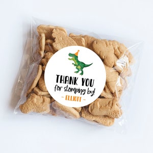Verjaardagsstickers dinosaurushoed, dinosaurusthema, langs stampen, dinosauruslabels, eerste verjaardag, feestartikelen, groene dinosaurus, T-Rex Dino