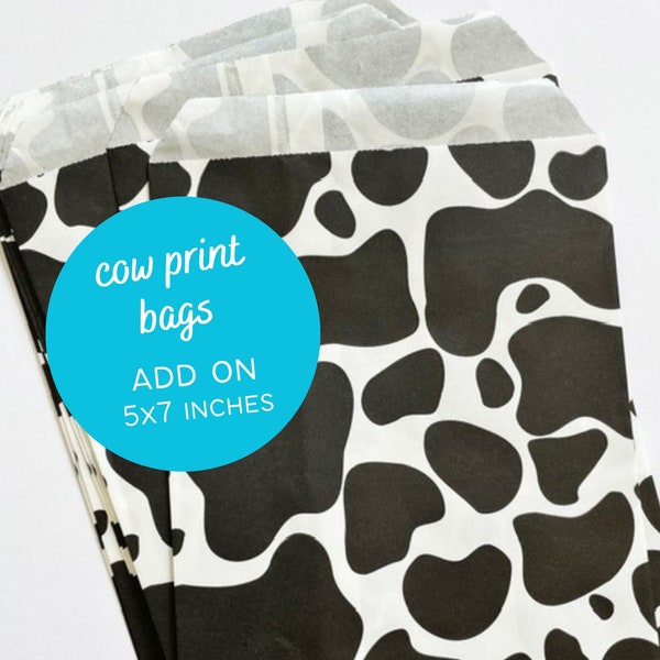 Cow Bags Add On, Sticker Bags, Favor Bags, Treat Bags, Sacks, Favor Bags, Wedding, Birthday Favors, Treats, Animal Print