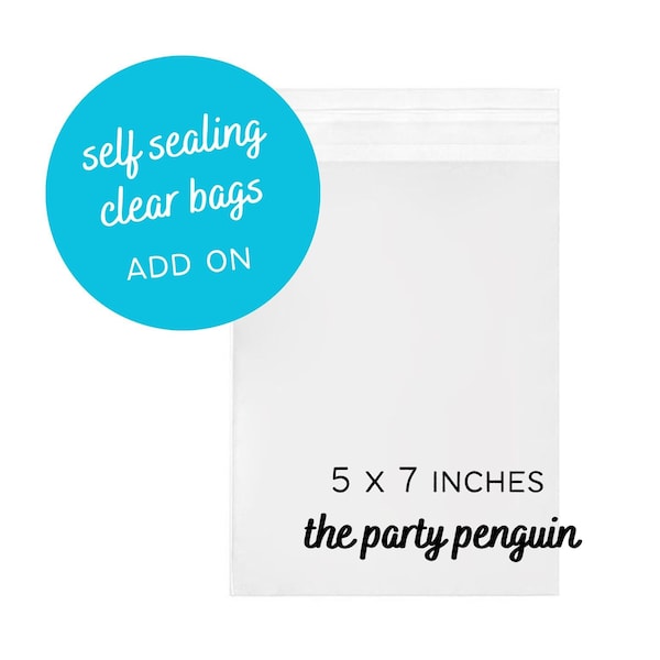Self Seal Clear Bags Add On, Sticker Bags, Favor Bags, Treat Bags, Sacks, Clear Favor Bags, Wedding, Birthday Favors, Treats