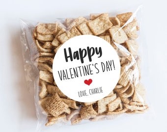 Valentine&#39;s Day Heart Stickers, Valentine&#39;s Party, Personalized Favors, Thank You Stickers, Treat Bags, Class Party, Red Heart, Favors