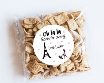 Paris Theme Stickers, Paris Birthday, Tea Time, French Theme, Going Away Party, Poodle Birthday,  Paris Party, Paris Baby Shower, Poodle