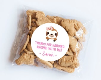 Sloth Girl Stickers, Thanks for Coming, Sloth Theme, First Birthday, Sloth Birthday, Sloth Favors, Cute Sloth, Sloth Party, Baby Shower