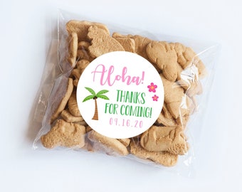 Aloha-Aufkleber, Sommergeburtstag, tropisches Thema, Hawaii-Party, Aloha-Aufkleber, Mädchengeburtstag, Palmenetiketten, Umschlagsiegel, Gastgeschenke