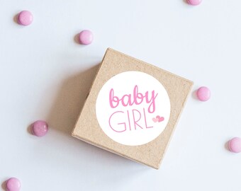 Baby Girl Stickers, Baby Shower, It's a Girl, Pink Hearts, Oh Baby, Baby Pink, Baby Shower Labels, Envelope Seals, Baby Girl Labels, Favors