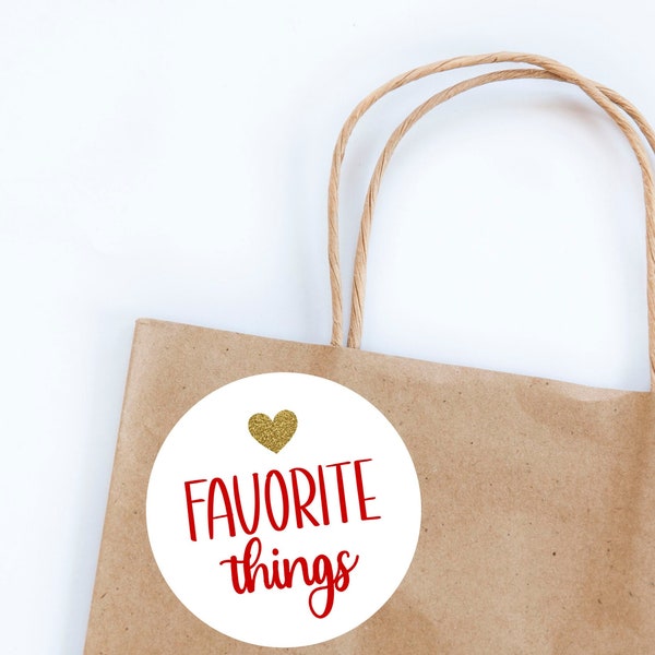 Favorite Things Stickers, Christmas Stickers, Packaging, Favorite Things Party, Holiday Tags, Christmas Tags, Christmas Party, Gold Heart