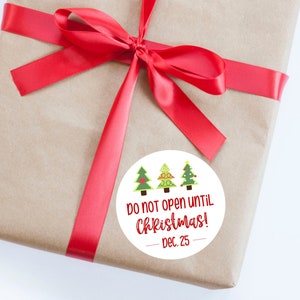 Niet openen tot kerststickers, kerstetiketten, cadeauverpakking, kerstlabel, cadeautjes, vakantielabel, kerstfeest, verpakking