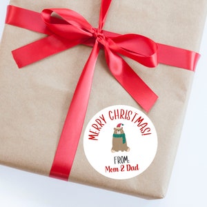Stickers de Noël Ours, Étiquettes de Noël, Emballage cadeau, Étiquettes de cadeaux, Étiquettes de Noël, cadeaux, Étiquettes des fêtes, Fête de Noël, Étiquette pour enfants