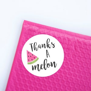 Thanks a Melon Stickers, Packaging Labels, Thank You Labels, Shop Labels, Watermelon, Summer Labels, Favors, Watermelon Birthday, Tags