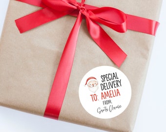 From Santa Christmas Stickers, Delivery, Christmas Labels, Gift Wrapping, Favor Tags, Christmas Tags, Presents, Christmas Party, Kid Sticker