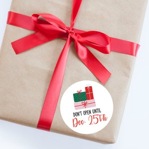 Niet open tot Kerststickers, Kerststickers, Verpakkingen, Etiketten, Vakantiekaartjes, Kerstkaartjes, Van en naar etiketten, Cadeautjes