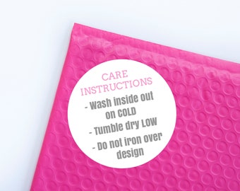 Care Wash Instruction Stickers, Packaging, Shop Labels, Care Tags, Instruction Labels, Caring for Product, Jar Labels, Tee Shirt Washing