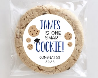 One Smart Cookie Grad Stickers, Congrats, 2025, Cookie Stickers, Graduation Party, School Graduation, Personalized, Sweets, Cookie Favors